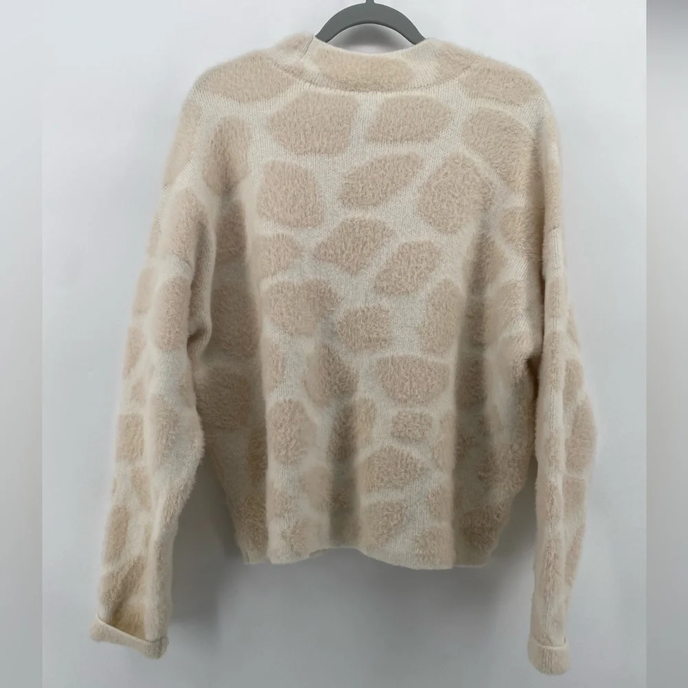 Ann‎ Taylor | Giraffe Jacquard Print Midi Chunky Crewneck Sweater | Sz Medium |